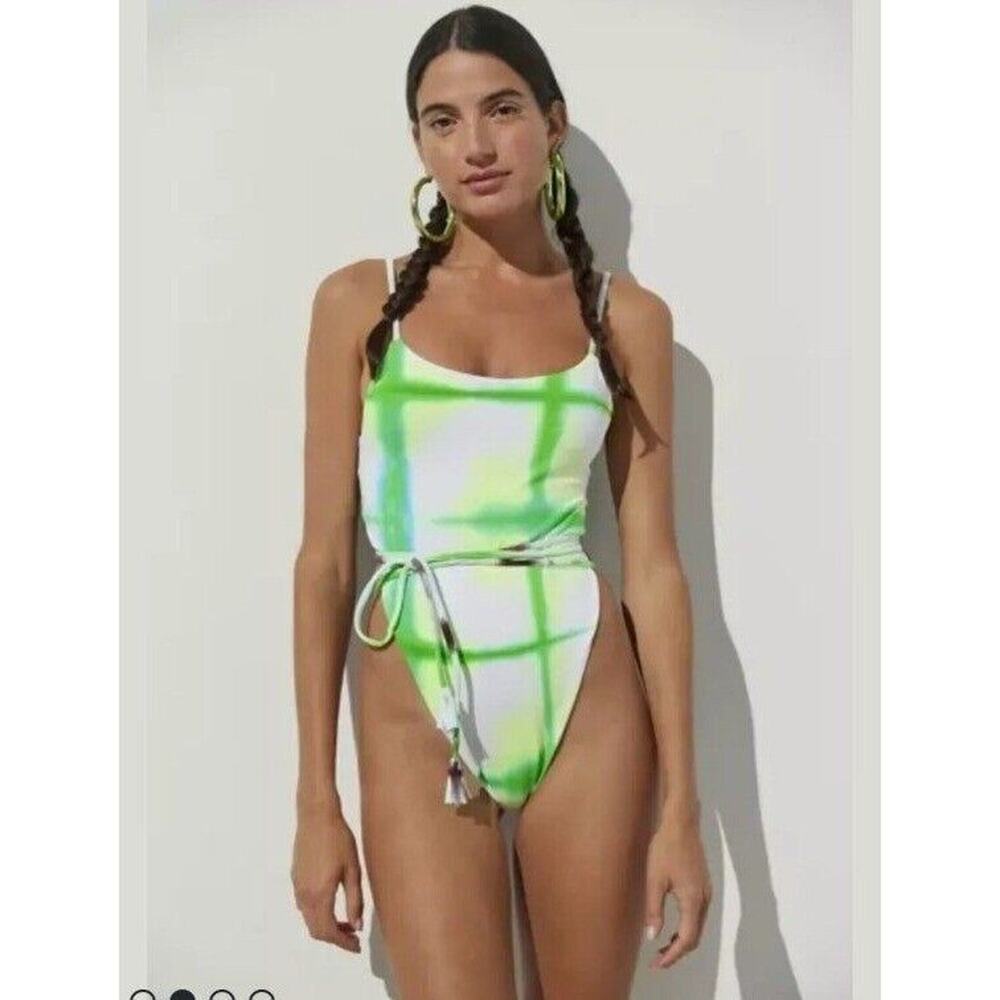 New martha rey free people holly green madness 1 Piece Swimsuit tie dye strappy